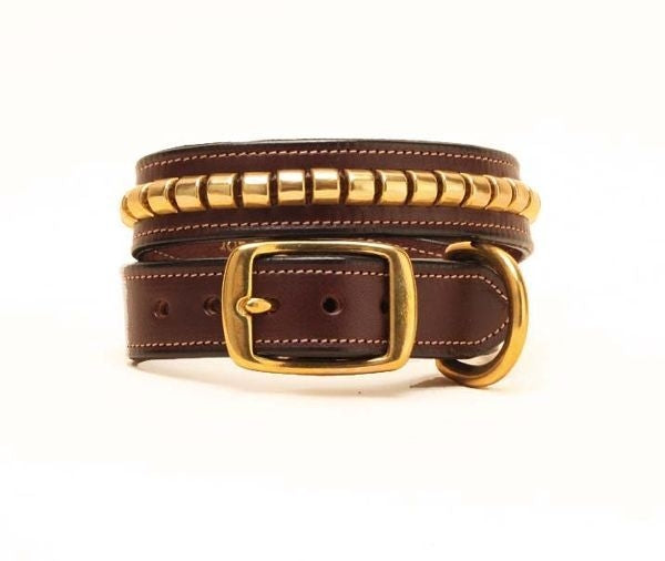 Tory Leather Leather Clinchers Dog Collar