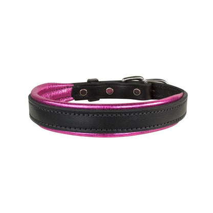 Perri's Metallic Padded Leather Dog Collar