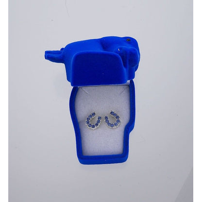 AWST Int'l Rhinestone Horseshoe Earrings with Horse Head Gift Box