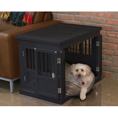 Merry Products Triple Door Medium Dog Crate Black