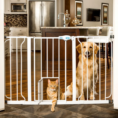 Extra Wide Walk-Thru Gate With Pet Door