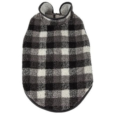 Pet Life Black Boxer Plaid Dog Coat Small