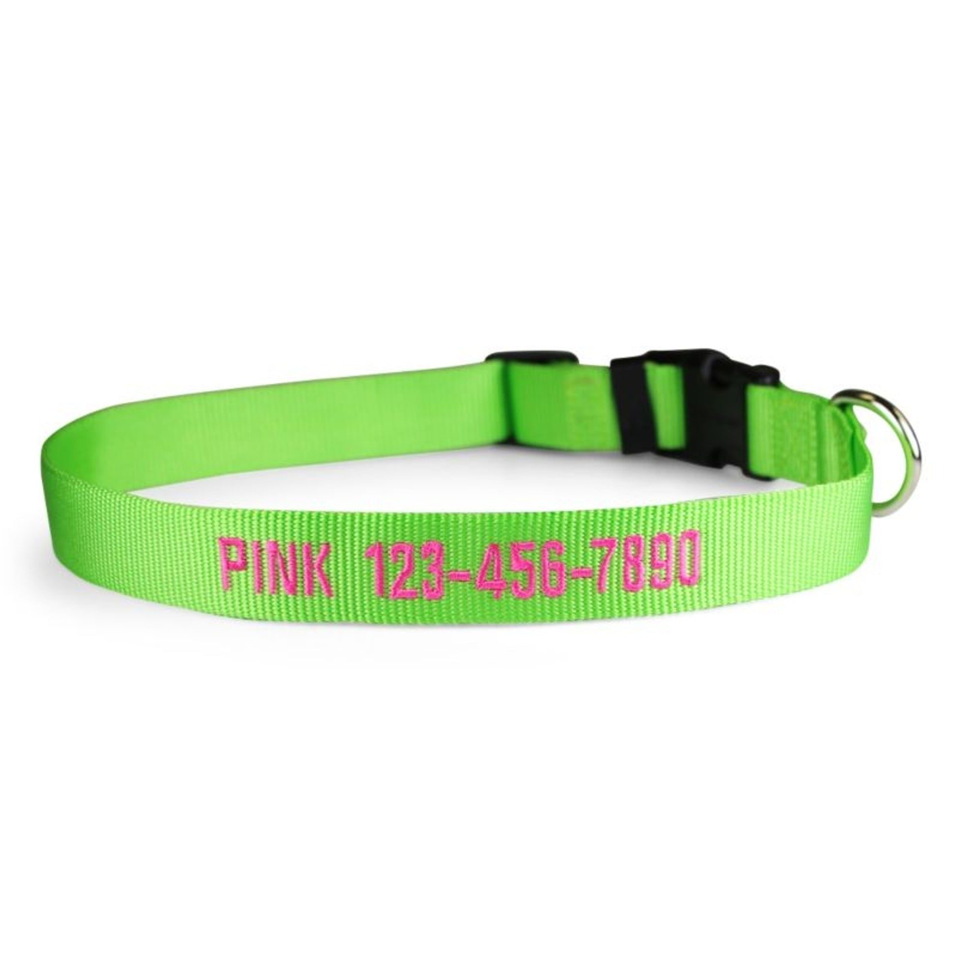 Personalized Lime Zest Nylon Dog Collar