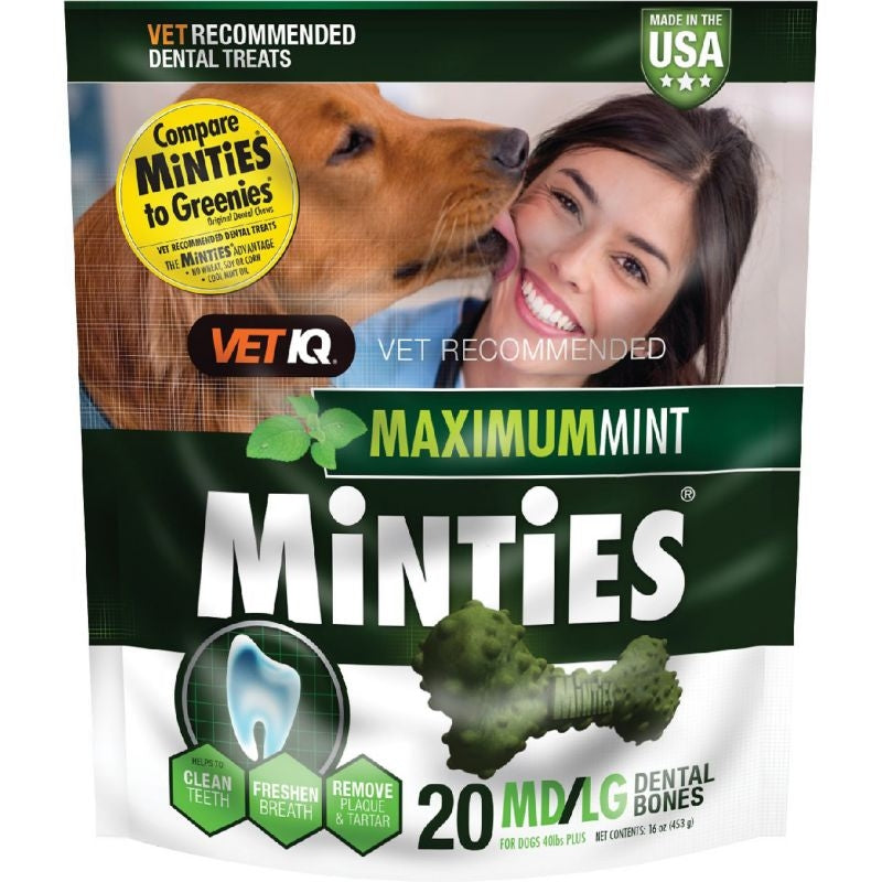 VetIQ Minties Medium/Large Dog Dental Treats 16oz