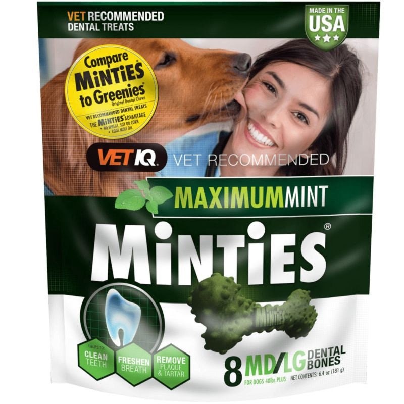 VetIQ Minties Medium/Large Dog Dental Treats 6.4oz