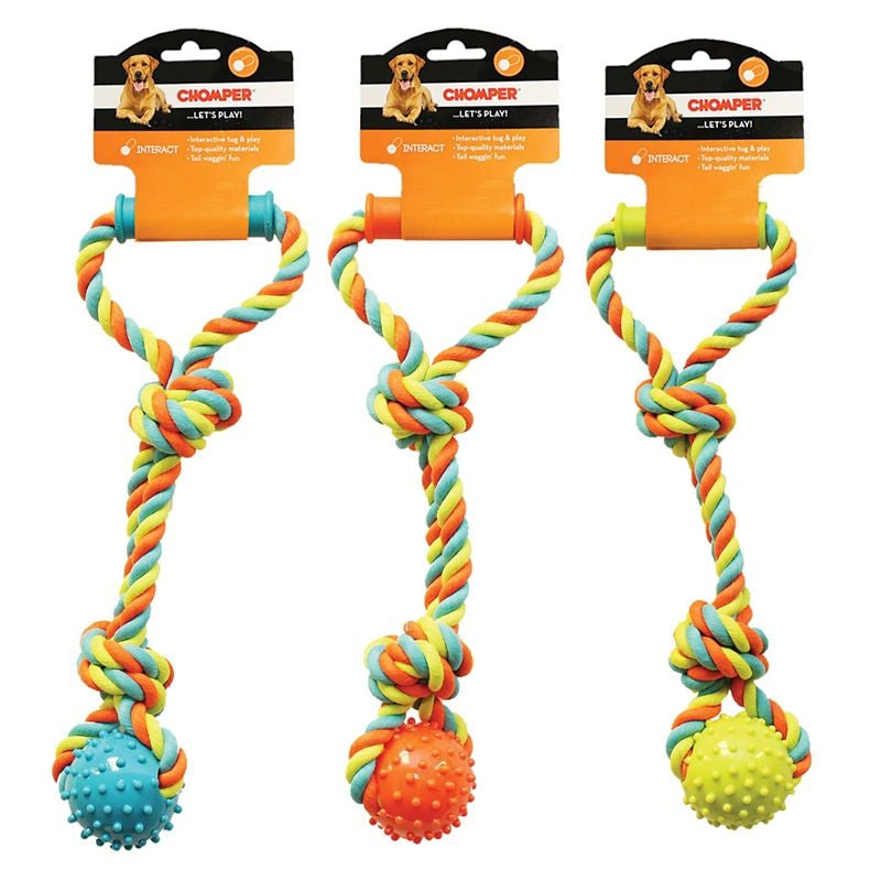CHOMPER ROPE TUGGER TOY With SPIKE BALL– HorseLoverZ