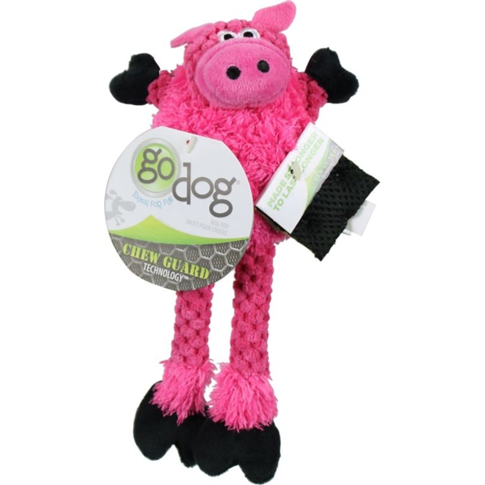 GODOG CHECKERS SKINNY PIG DOG TOY