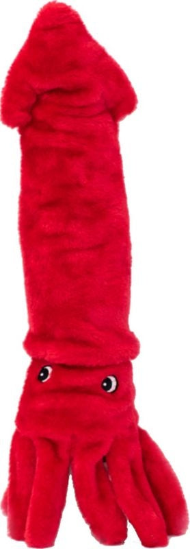 Zippy Paws Jiggler The Squid - Red - Large