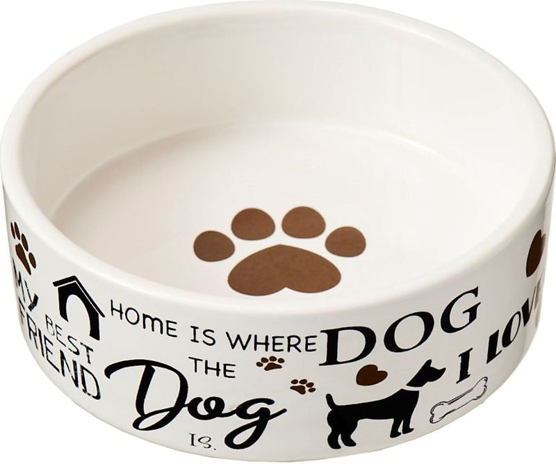 SPOT I LOVE DOGS STONEWARE DOG DISH