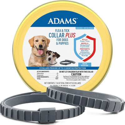 Adams Flea & Tick Collar Plus Dogs & Puppies - Adams F&T Collar Plus 2Pk 12