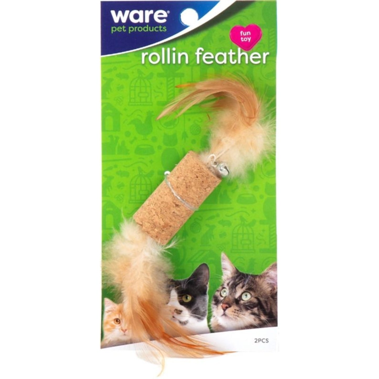 ROLLIN FEATHER CORK TOY