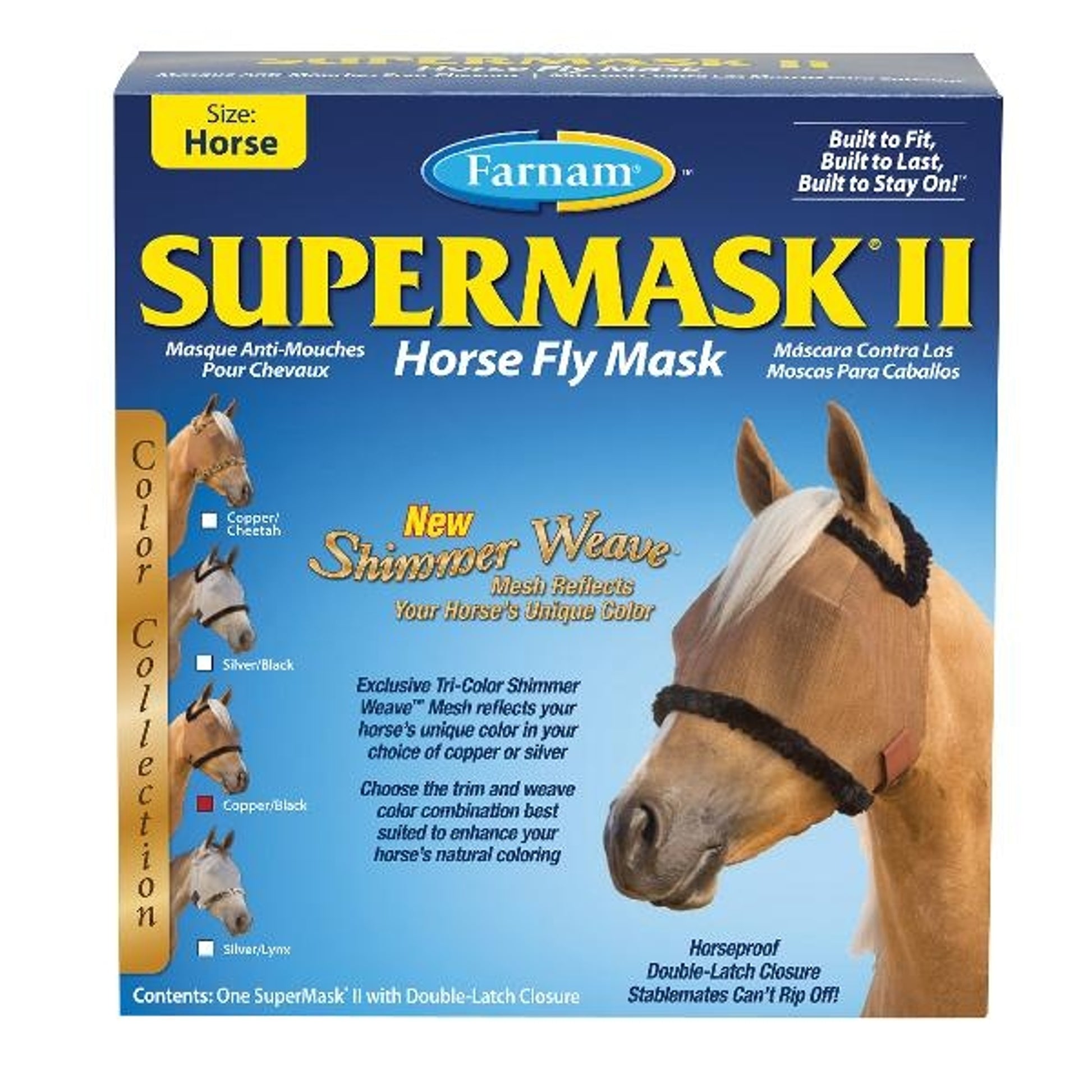 SUPERMASK II Shimmer Weave Horse Fly Mask without Ears