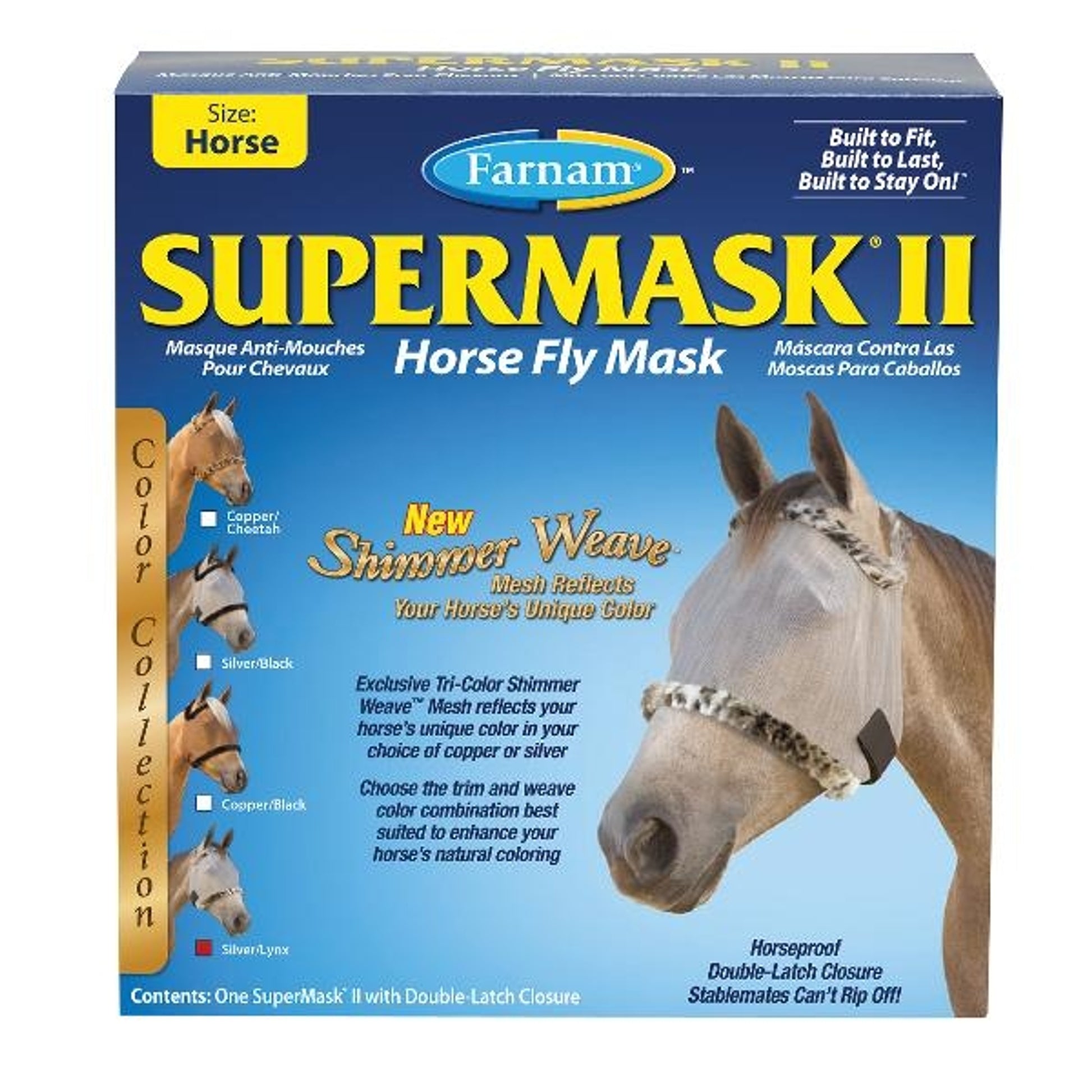 SUPERMASK II Shimmer Weave Horse Fly Mask without Ears