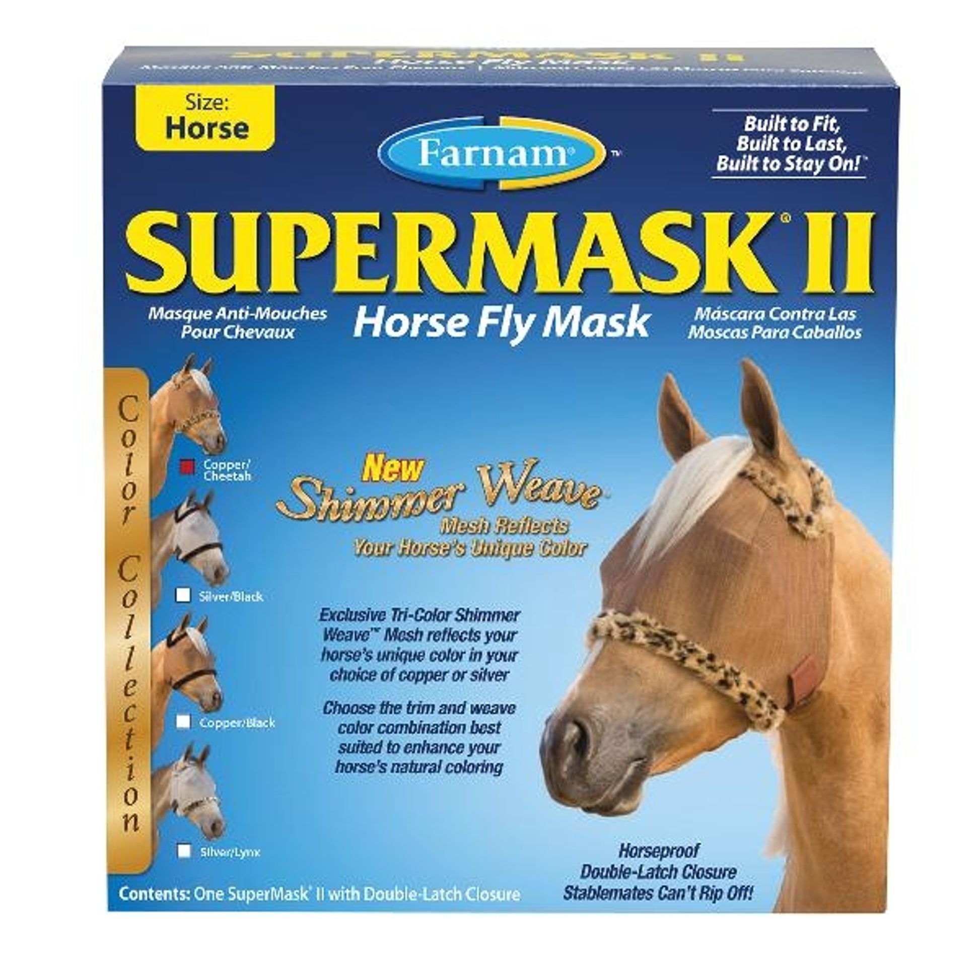 SUPERMASK II Shimmer Weave Horse Fly Mask without Ears