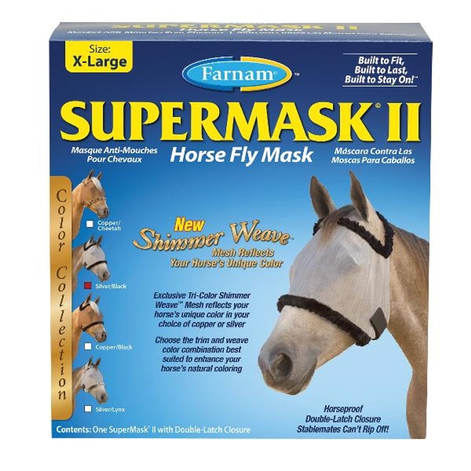 SUPERMASK II Shimmer Weave Horse Fly Mask without Ears