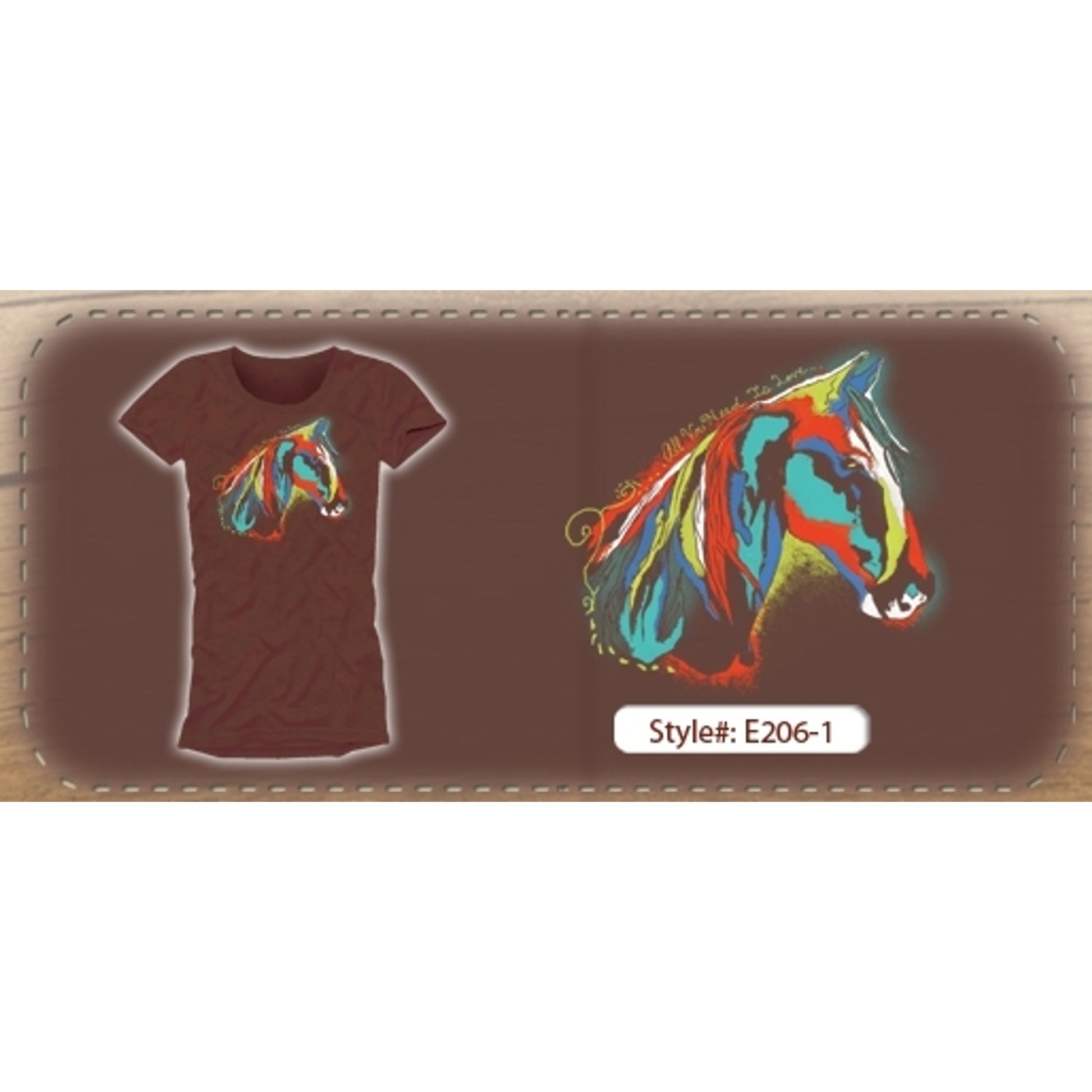 Junior Artistic Horse Luxury Cap Sleeve T-Shirt