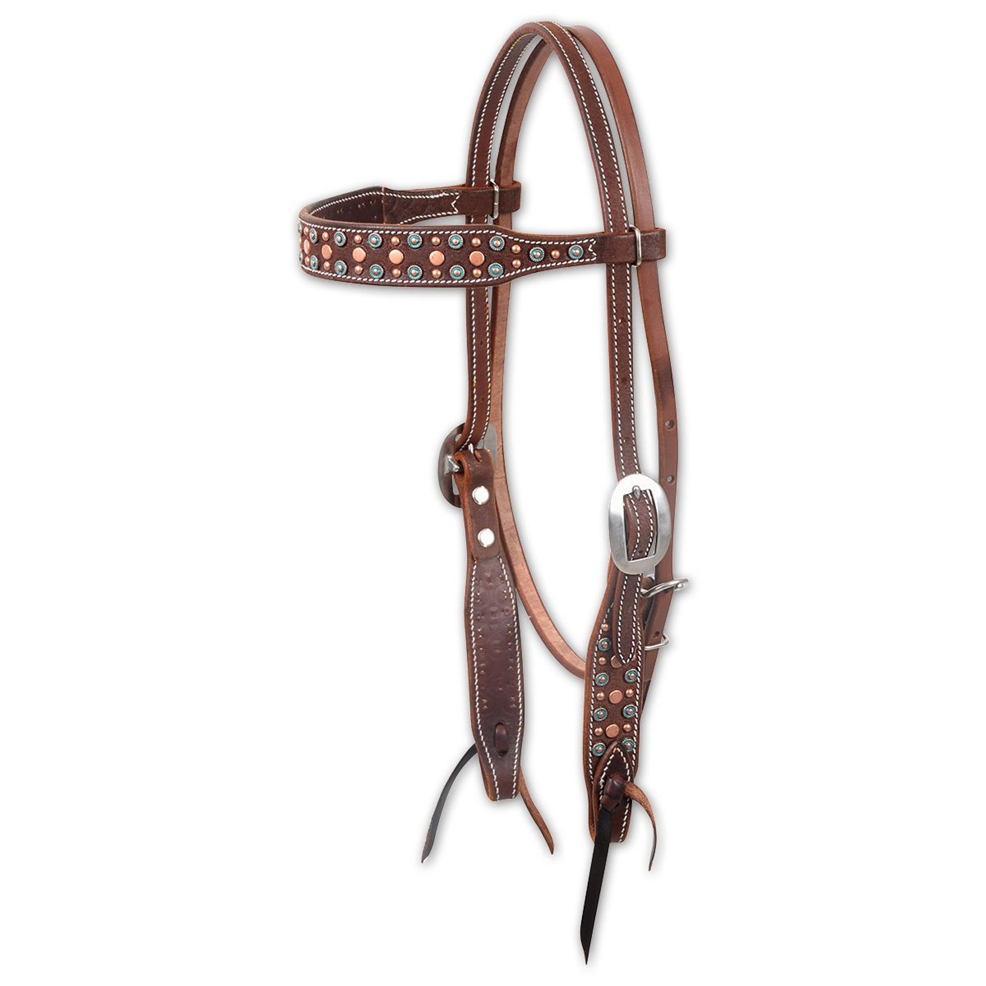Martin Turquoise & Copper Dots Browband Headstall