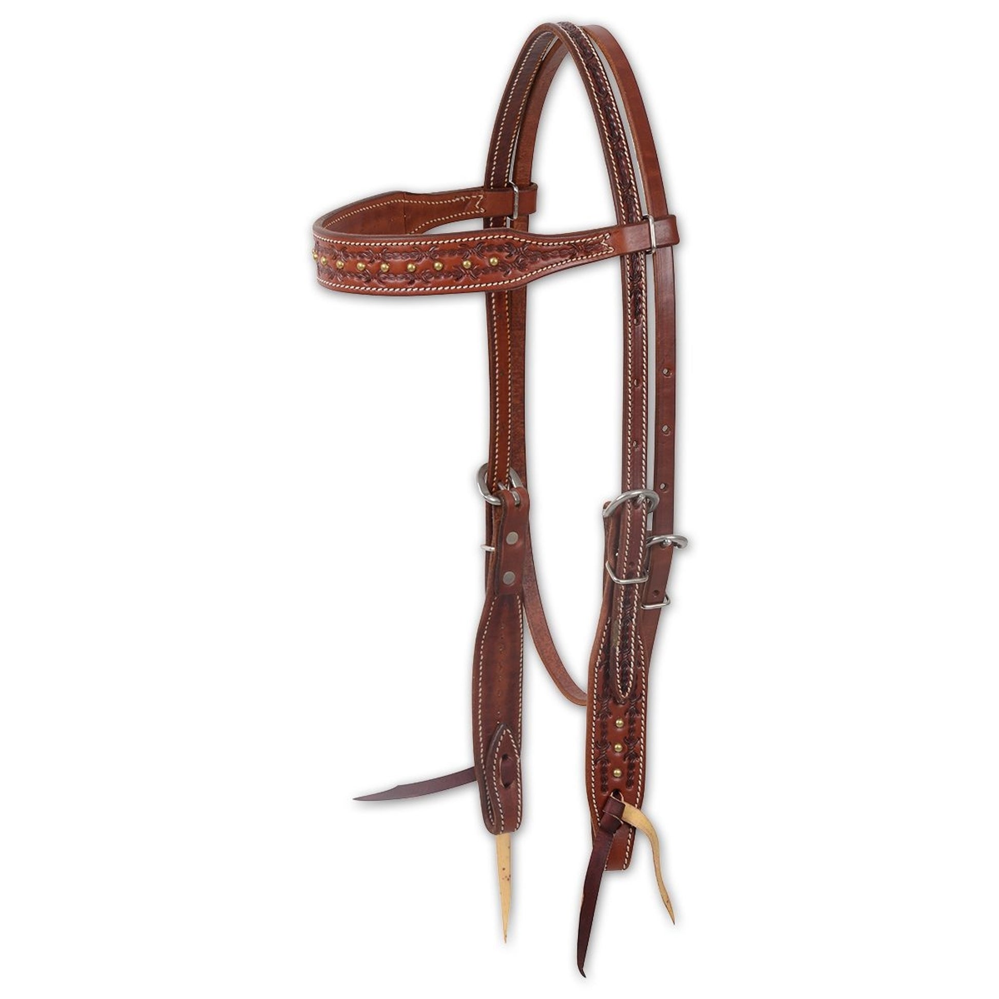 Martin Barbwire Brass Dots Browband Headstall