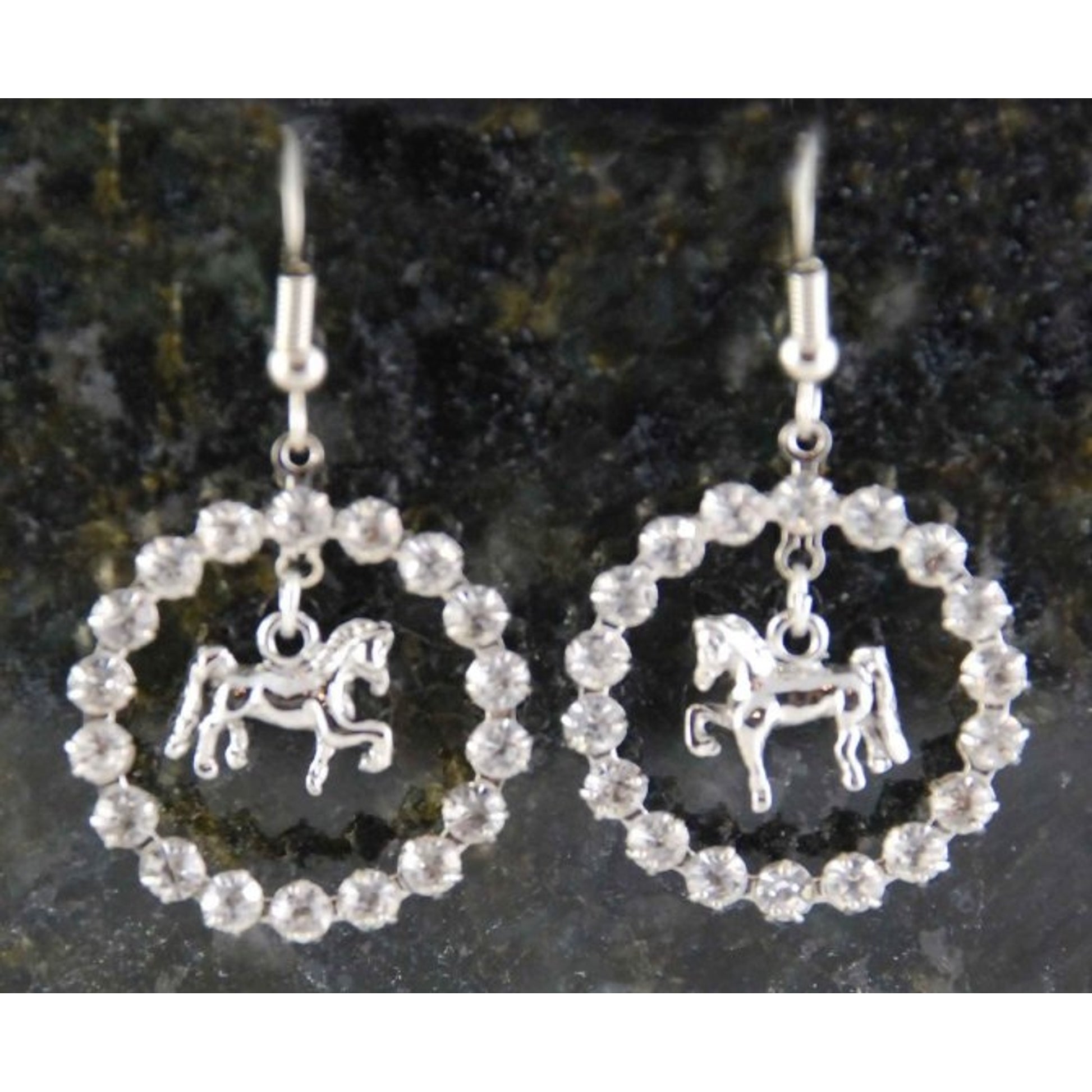 Finishing Touch Crystal Ring Saddlebred Fish Hook Earrings