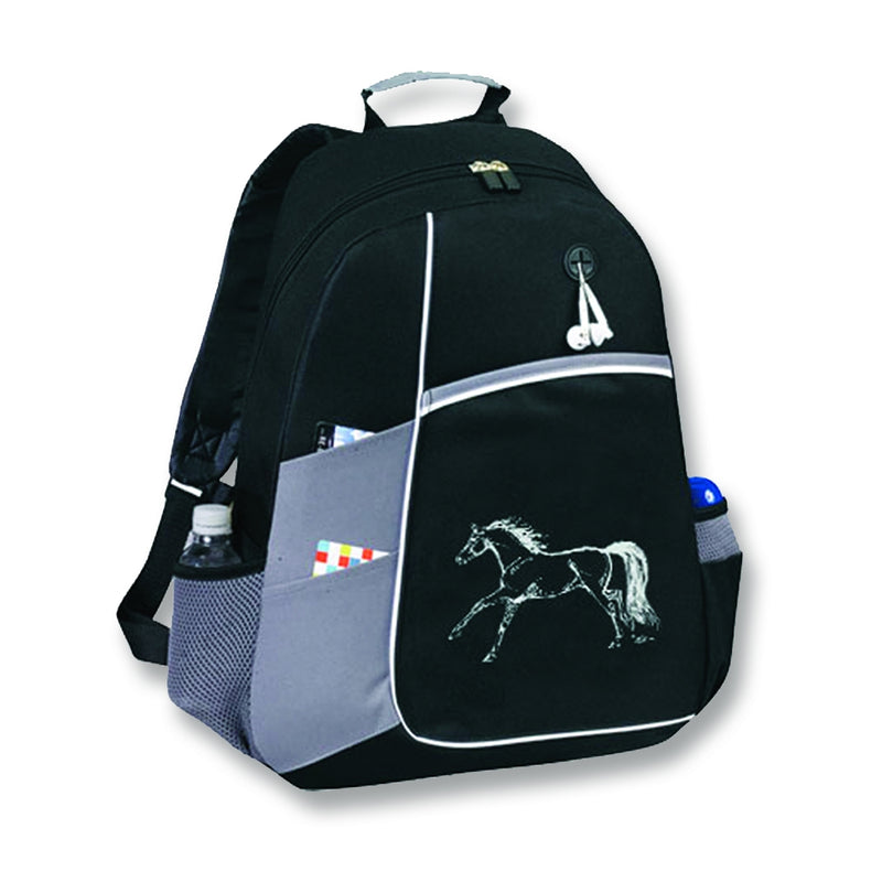 Horse Backpack, Black & Grey