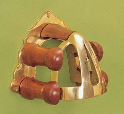 Horse Fare Brass and Wood Bridle Rack