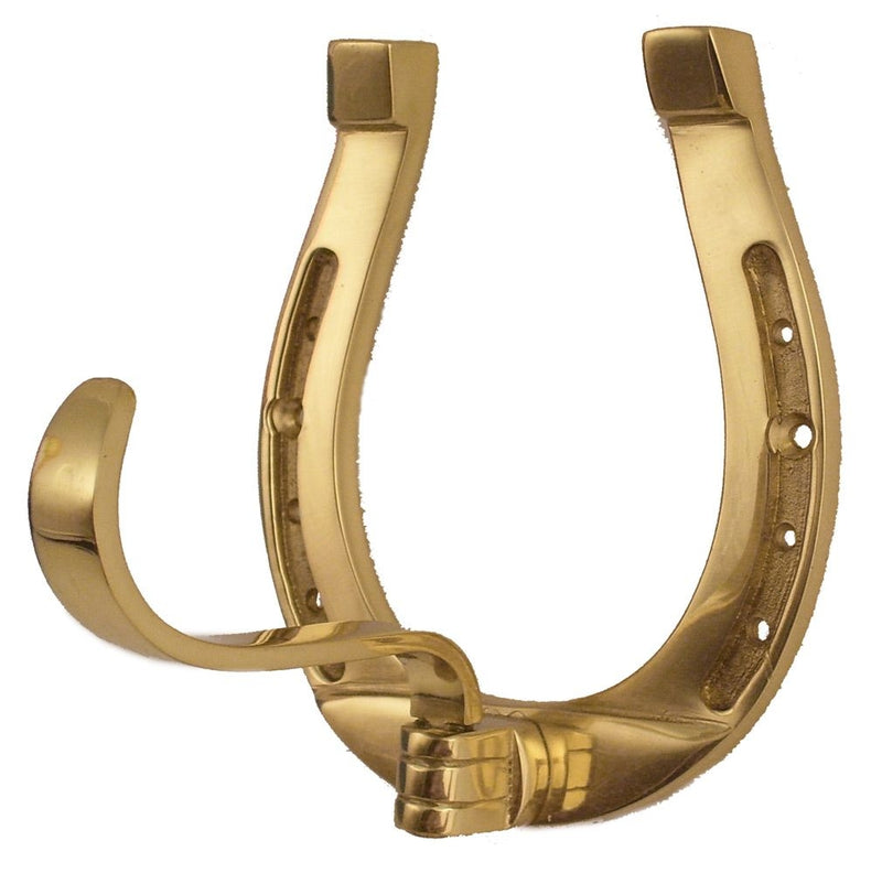 Horse Fare Brass Horseshoe with Swing Over Hook - Large