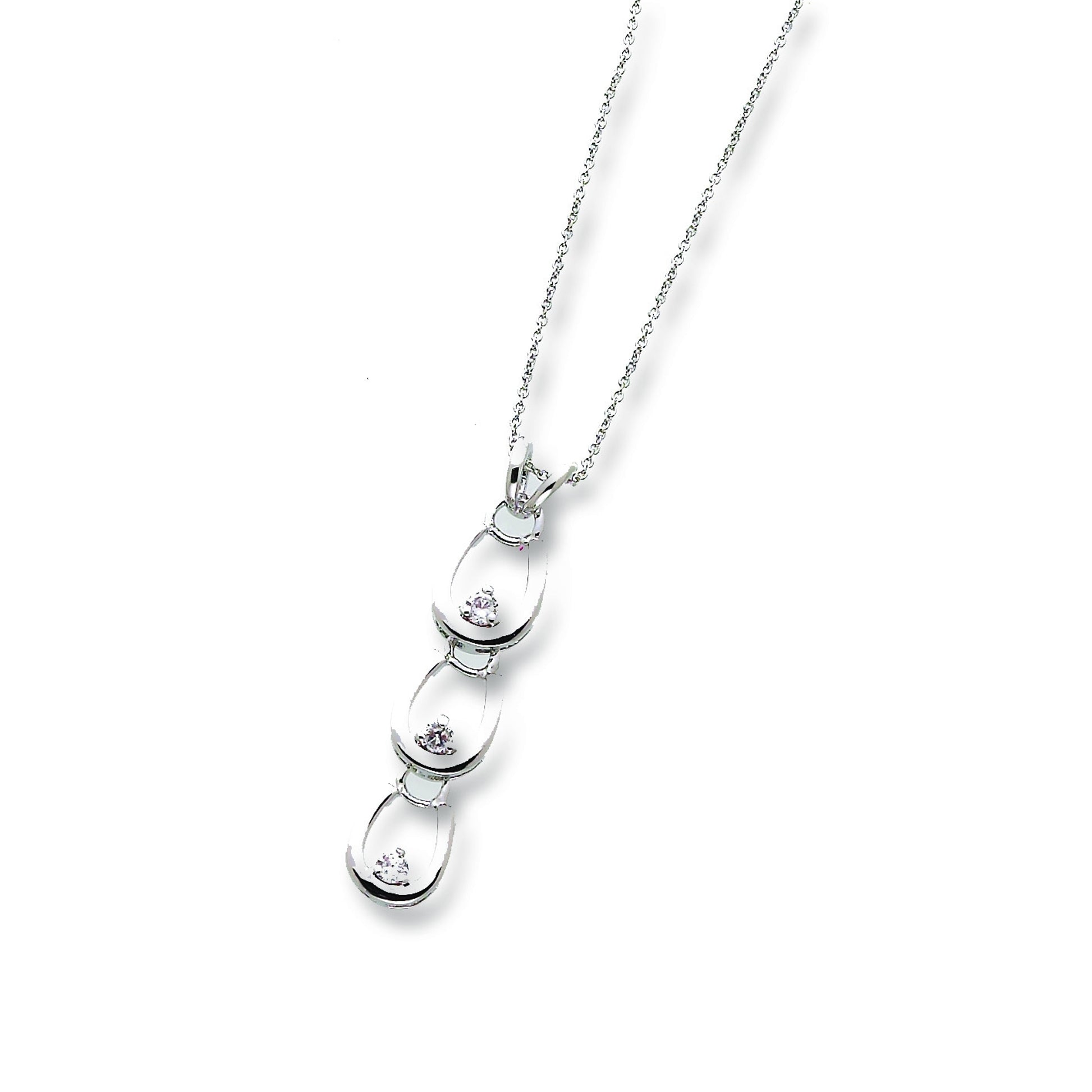 Three Horseshoes with Clear Rhinestones Necklace