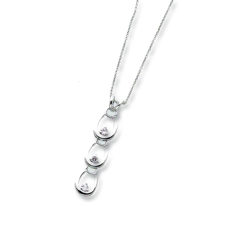 Three Horseshoes with Clear Rhinestones Necklace