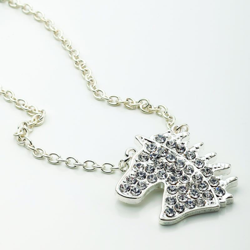 Clear Crystal Horse Head Necklace