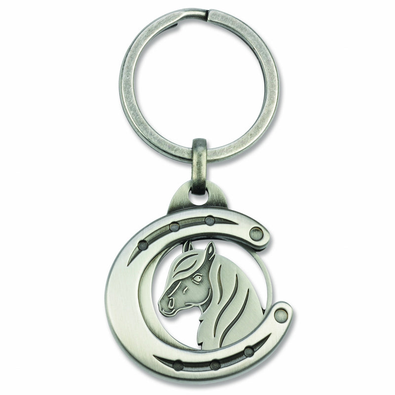Horse Shoe with Horse Head Keychain
