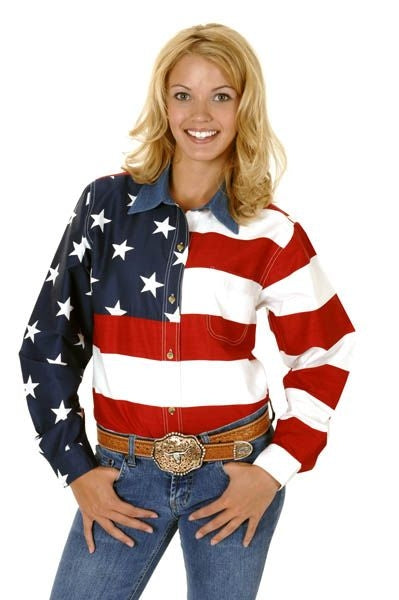 Roper Ladies American Flag Western Shirt
