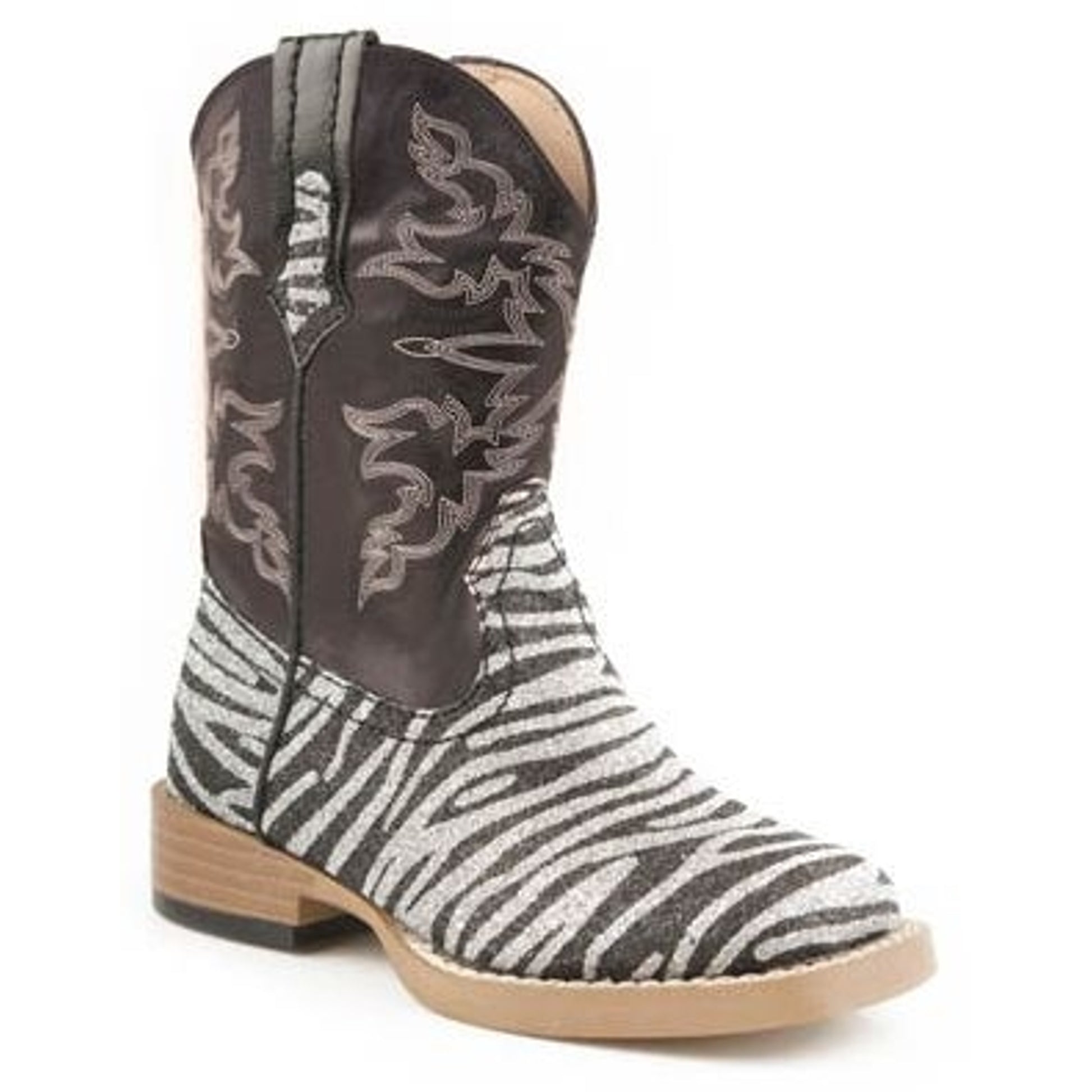 Roper Infant Faux Leather Square Toe Print Boots