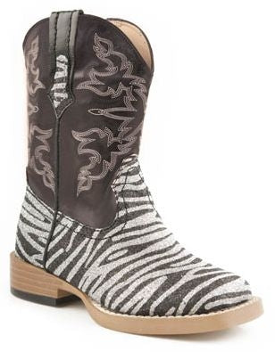 Roper Infant Faux Leather Square Toe Print Boots