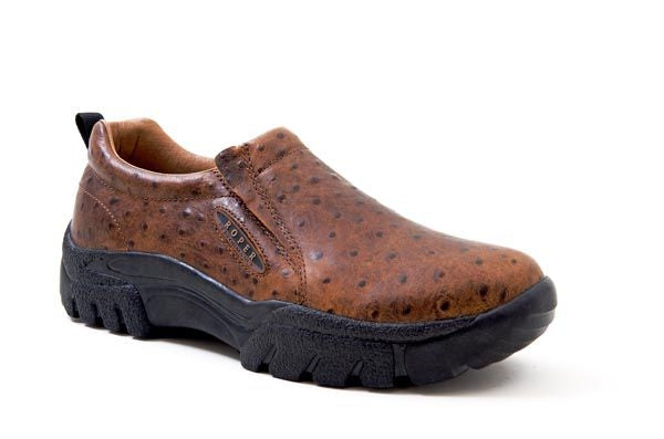 Roper Mens Classic Performance Faux Ostrich Leather Slip-On Shoes