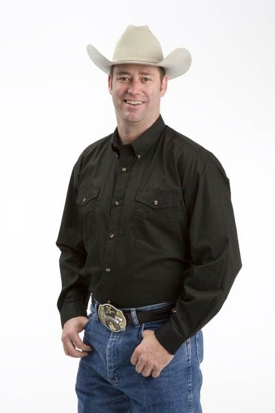 Roper Poplin Shirt - Mens, Long Sleeve, Black