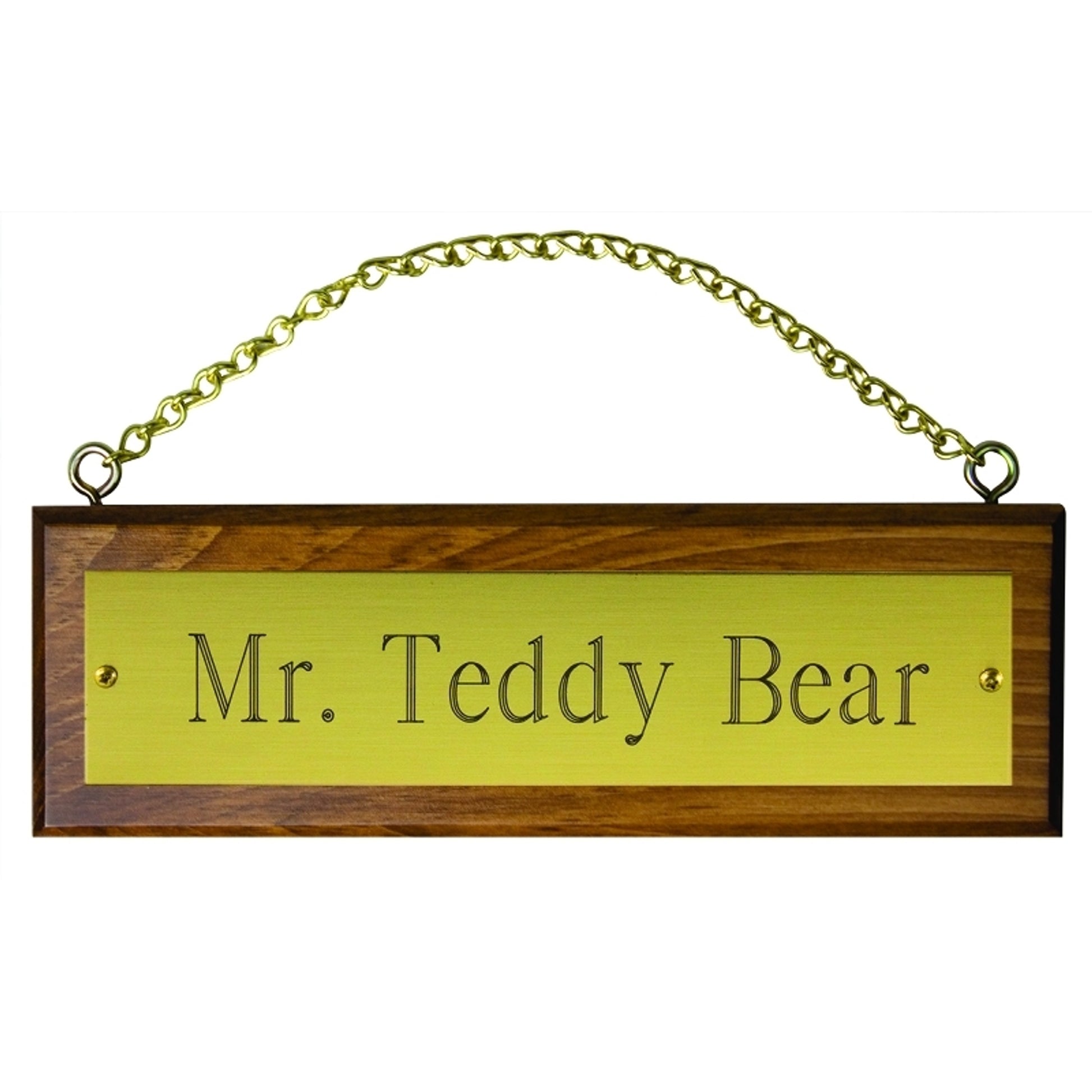 Perri's Wooden Stall Sign with Brass Plate & Chain-Kit